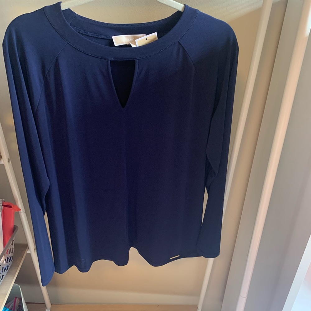 *NWT* Michael Kors Navy Blue Long Sleeve Top